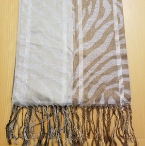 Pashmire Animal Print Fringe Scarf